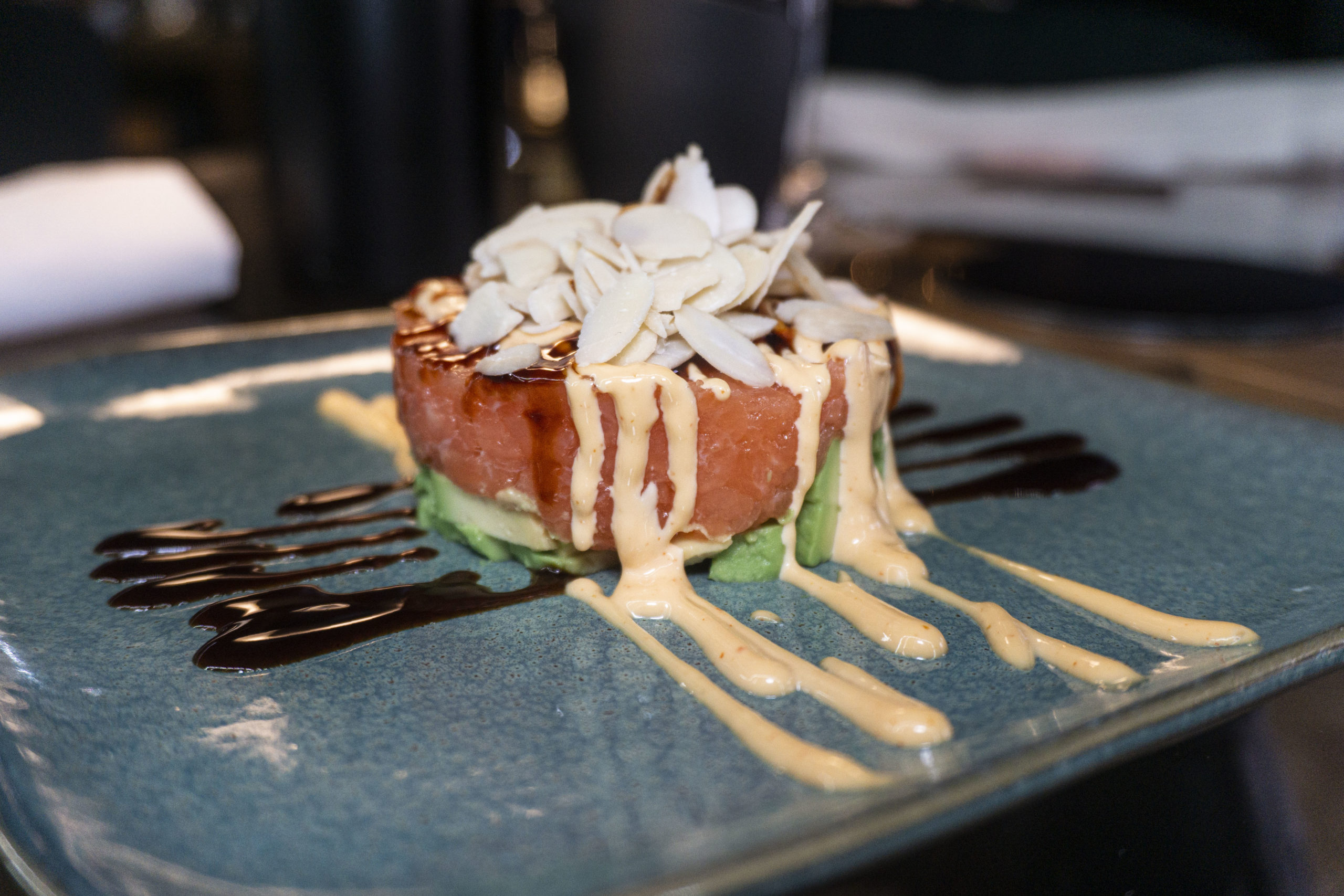 SALMON AND ALMOND TARTARE